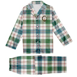 ScotsTee Shop Scottish Guthrie Dress Ancient Crest Tartan Pajama Satin Velvet Flannel Pajama Set
