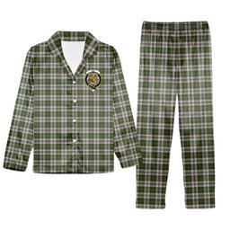 ScotsTee Shop Scottish Hay White Dress Crest Tartan Pajama Satin Velvet Flannel Pajama Set