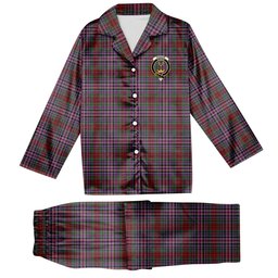 ScotsTee Shop Scottish Gordon Red 1819 Crest Tartan Pajama Satin Velvet Flannel Pajama Set