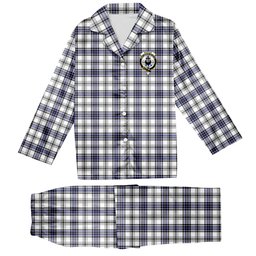 ScotsTee Shop Scottish Hannay SC Crest Tartan Pajama Satin Velvet Flannel Pajama Set