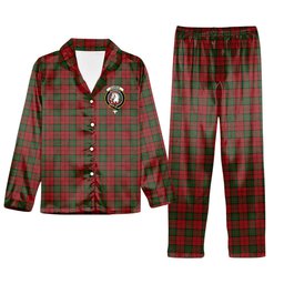 ScotsTee Shop Scottish Dunbar Crest Tartan Pajama Satin Velvet Flannel Pajama Set