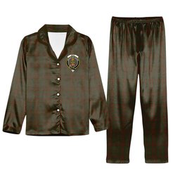 ScotsTee Shop Scottish Gray Crest Tartan Pajama Satin Velvet Flannel Pajama Set