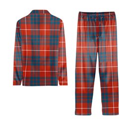 ScotsTee Shop Scottish Hamilton Ancient Crest Tartan Pajama Satin Velvet Flannel Pajama Set