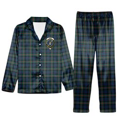 ScotsTee Shop Scottish Gunn Modern Clan Crest Tartan Pajama Satin Velvet Flannel Pajama Set