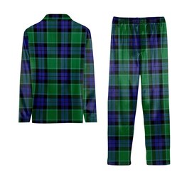 ScotsTee Shop Scottish Haldane Crest Tartan Pajama Satin Velvet Flannel Pajama Set