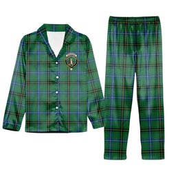 ScotsTee Shop Scottish Henderson Ancient Crest Tartan Pajama Satin Velvet Flannel Pajama Set