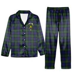 ScotsTee Shop Scottish Dundas 2 Crest Tartan Pajama Satin Velvet Flannel Pajama Set