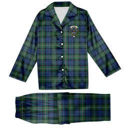 ScotsTee Shop Scottish Forbes Ancient Crest Tartan Pajama Satin Velvet Flannel Pajama Set