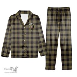 ScotsTee Shop Scottish Dunlop Hunting Crest Tartan Pajama Satin Velvet Flannel Pajama Set