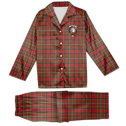 ScotsTee Shop Scottish Hepburn Ancient Crest Tartan Pajama Satin Velvet Flannel Pajama Set