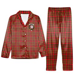 ScotsTee Shop Scottish Hepburn SC Crest Tartan Pajama Satin Velvet Flannel Pajama Set