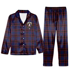 ScotsTee Shop Scottish Home Modern Crest Tartan Pajama Satin Velvet Flannel Pajama Set