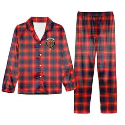 ScotsTee Shop Scottish Fraser Lovat Modern Crest Tartan Pajama Satin Velvet Flannel Pajama Set