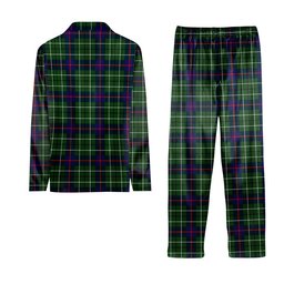 ScotsTee Shop Scottish Duncan Crest Tartan Pajama Satin Velvet Flannel Pajama Set