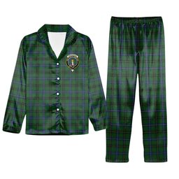 ScotsTee Shop Scottish Henderson MacKendrick Crest Tartan Pajama Satin Velvet Flannel Pajama Set