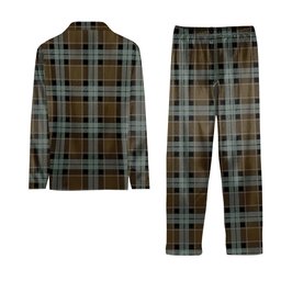 ScotsTee Shop Scottish Graham of Menteith Weathered Crest Tartan Pajama Satin Velvet Flannel Pajama Set