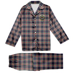 ScotsTee Shop Scottish Fraser Red Dress Crest Tartan Pajama Satin Velvet Flannel Pajama Set