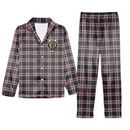ScotsTee Shop Scottish Fraser Red Dress Crest Tartan Pajama Satin Velvet Flannel Pajama Set