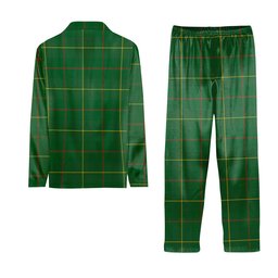 ScotsTee Shop Scottish Galloway Green Ancient Crest Tartan Pajama Satin Velvet Flannel Pajama Set