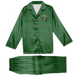ScotsTee Shop Scottish Galloway Hunting Ancient Crest Tartan Pajama Satin Velvet Flannel Pajama Set