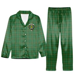 ScotsTee Shop Scottish Galloway Hunting Ancient Crest Tartan Pajama Satin Velvet Flannel Pajama Set