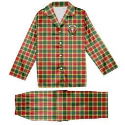 ScotsTee Shop Scottish Gibson Modern Crest Tartan Pajama Satin Velvet Flannel Pajama Set