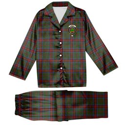 ScotsTee Shop Scottish Grant of Monymusk Crest Tartan Pajama Satin Velvet Flannel Pajama Set