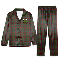 ScotsTee Shop Scottish Grant of Monymusk Crest Tartan Pajama Satin Velvet Flannel Pajama Set