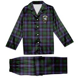 ScotsTee Shop Scottish Galbraith Modern Crest Tartan Pajama Satin Velvet Flannel Pajama Set