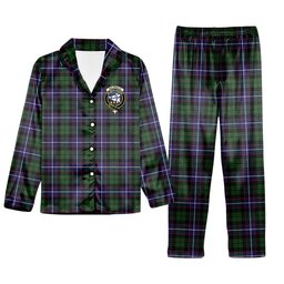 ScotsTee Shop Scottish Galbraith Modern Crest Tartan Pajama Satin Velvet Flannel Pajama Set