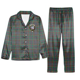 ScotsTee Shop Scottish Galbraith Old Ancient Crest Tartan Pajama Satin Velvet Flannel Pajama Set