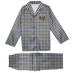 ScotsTee Shop Scottish Gladstanes Modern Crest Tartan Pajama Satin Velvet Flannel Pajama Set