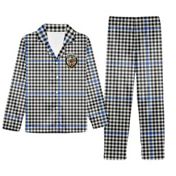 ScotsTee Shop Scottish Gladstanes Modern Crest Tartan Pajama Satin Velvet Flannel Pajama Set
