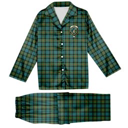 ScotsTee Shop Scottish Gunn Ancient Clan Crest Tartan Pajama Satin Velvet Flannel Pajama Set