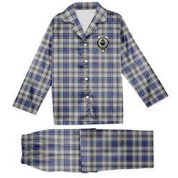 ScotsTee Shop Scottish Hannay Crest Tartan Pajama Satin Velvet Flannel Pajama Set