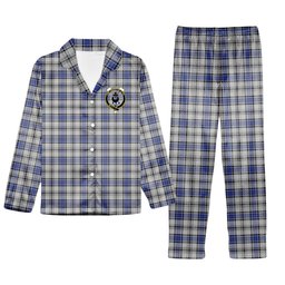 ScotsTee Shop Scottish Hannay Crest Tartan Pajama Satin Velvet Flannel Pajama Set