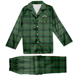 ScotsTee Shop Scottish MacArthur-Fox Modern Crest Tartan Pajama Satin Velvet Flannel Pajama Set