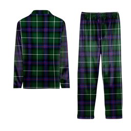 ScotsTee Shop Scottish MacDonald of the Isles Hunting Modern Crest Tartan Pajama Satin Velvet Flannel Pajama Set