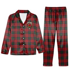 ScotsTee Shop Scottish MacDuff 4 Crest Tartan Pajama Satin Velvet Flannel Pajama Set