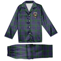 ScotsTee Shop Scottish MacDonald Lord of the Isles Hunting 2 Crest Tartan Pajama Satin Velvet Flannel Pajama Set