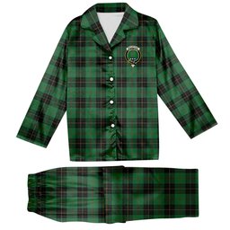 ScotsTee Shop Scottish MacArthur-Fox Hunting Ancient Crest Tartan Pajama Satin Velvet Flannel Pajama Set