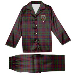 ScotsTee Shop Scottish MacBean of Tomatin Crest Tartan Pajama Satin Velvet Flannel Pajama Set