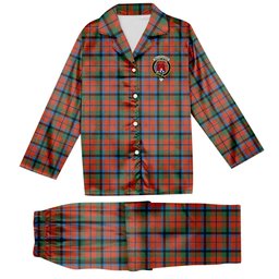 ScotsTee Shop Scottish MacCracken Ancient Crest Tartan Pajama Satin Velvet Flannel Pajama Set