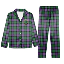 ScotsTee Shop Scottish MacArthur of Milton Ancient Crest Tartan Pajama Satin Velvet Flannel Pajama Set