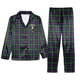 ScotsTee Shop Scottish MacCallum #2 Crest Tartan Pajama Satin Velvet Flannel Pajama Set