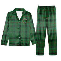ScotsTee Shop Scottish MacArthur-Fox Ancient Crest Tartan Pajama Satin Velvet Flannel Pajama Set