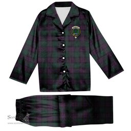 ScotsTee Shop Scottish MacArthur of Milton Hunting Crest Tartan Pajama Satin Velvet Flannel Pajama Set