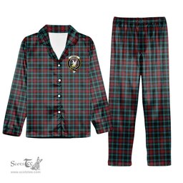 ScotsTee Shop Scottish Lindsay-McGee Ancient Clan Crest Tartan Pajama Satin Velvet Flannel Pajama Set