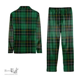 ScotsTee Shop Scottish MacAlpin Ancient Crest Tartan Pajama Satin Velvet Flannel Pajama Set