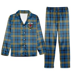ScotsTee Shop Scottish Laing Crest Tartan Pajama Satin Velvet Flannel Pajama Set